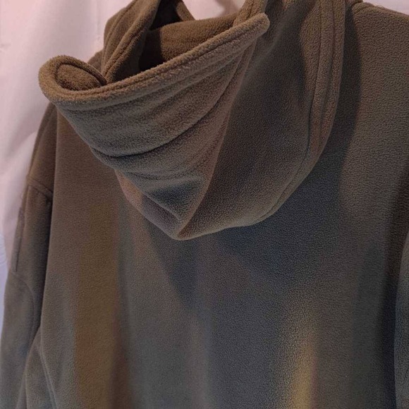 Tactical Series Men's Fleece Jacket Green Zipped Pockets Hooded Stretch Zipper L - Picture 5 of 9